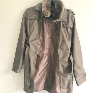 Ci Sono (M) Faux Leather Tan Trench